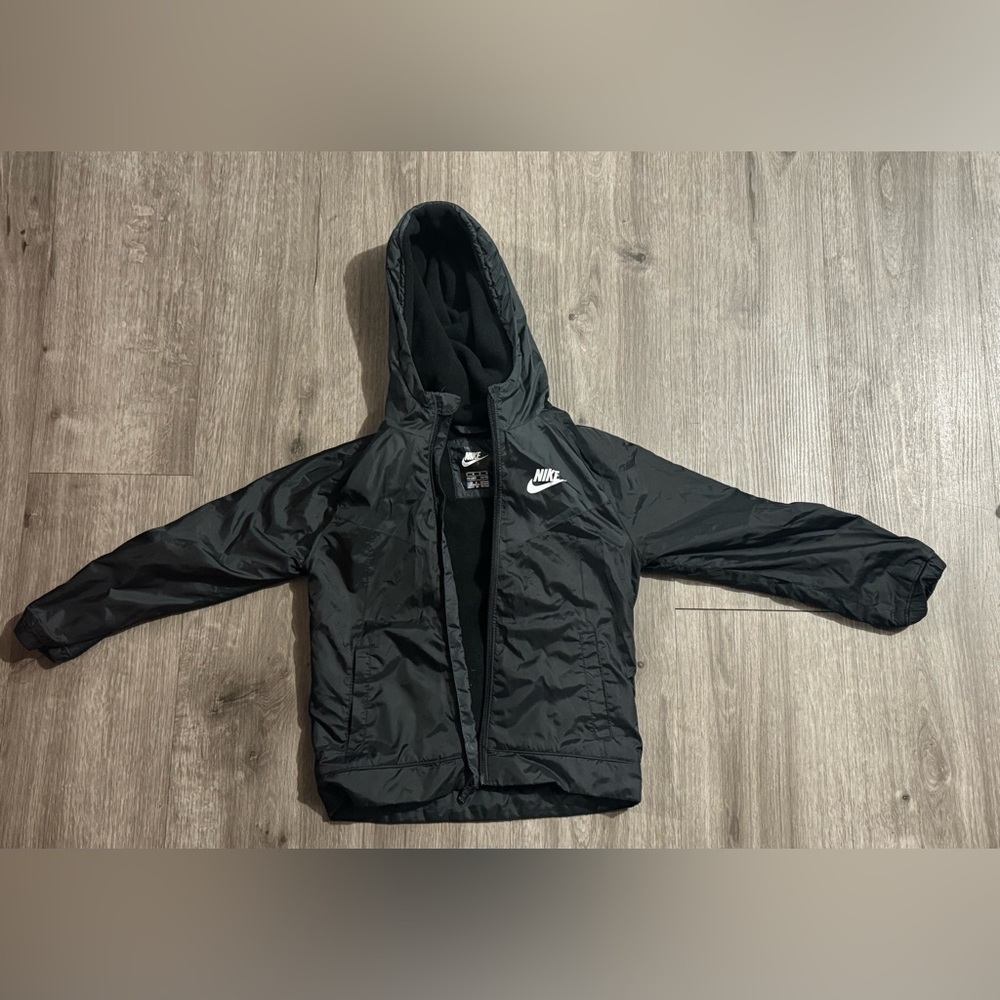 Nike Kids Black Hooded Raincoat